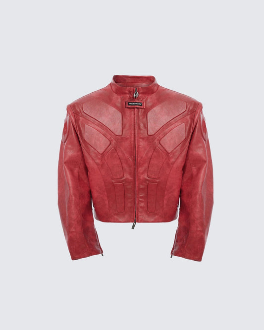 Futuristic Armor-Style Biker Jacket