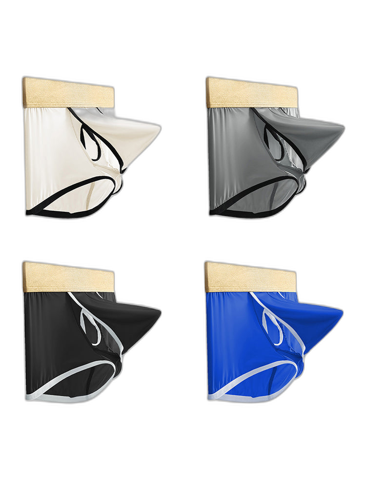 4 Pack Men's Ice Silk Breathable Separate Ultra-Thin Trunks