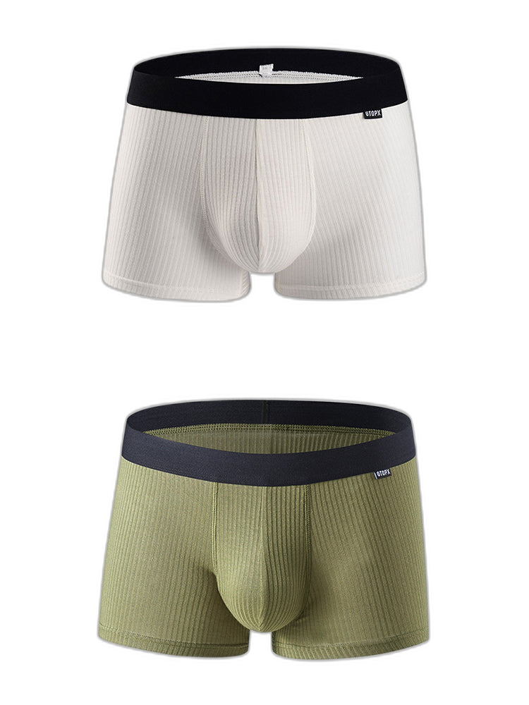 Men's Breathable Threaded Fabric U Convex Trunks