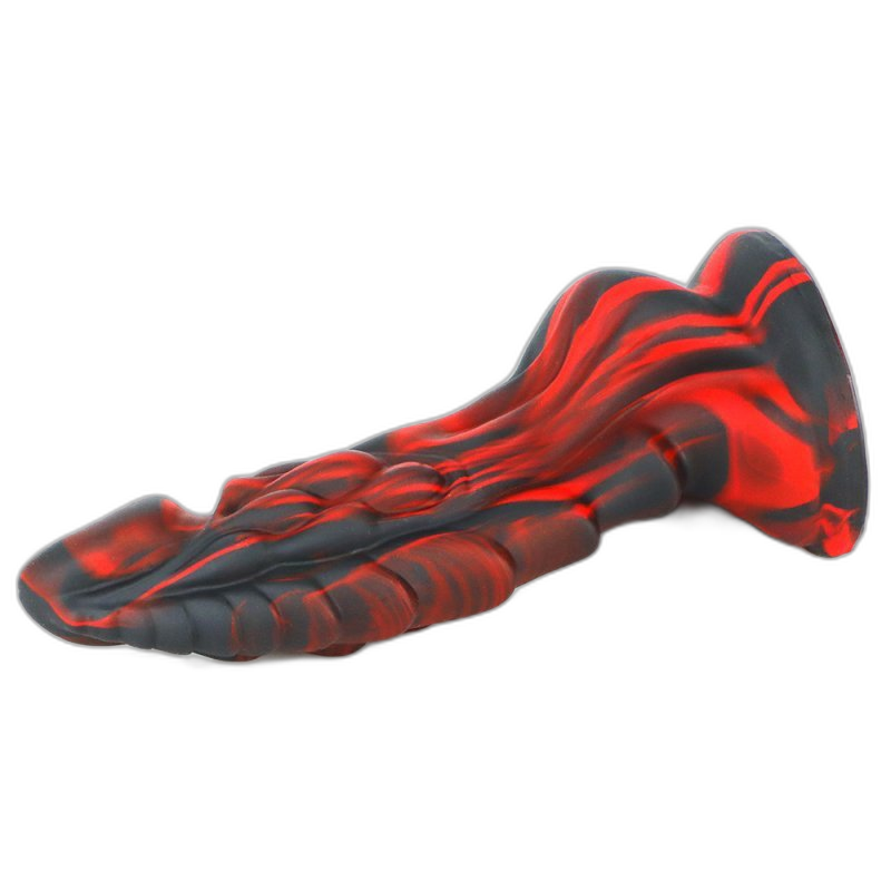 ruff GEAR Fantasy Silicone Red Swirl Dragon Dildo 7.6 Inch