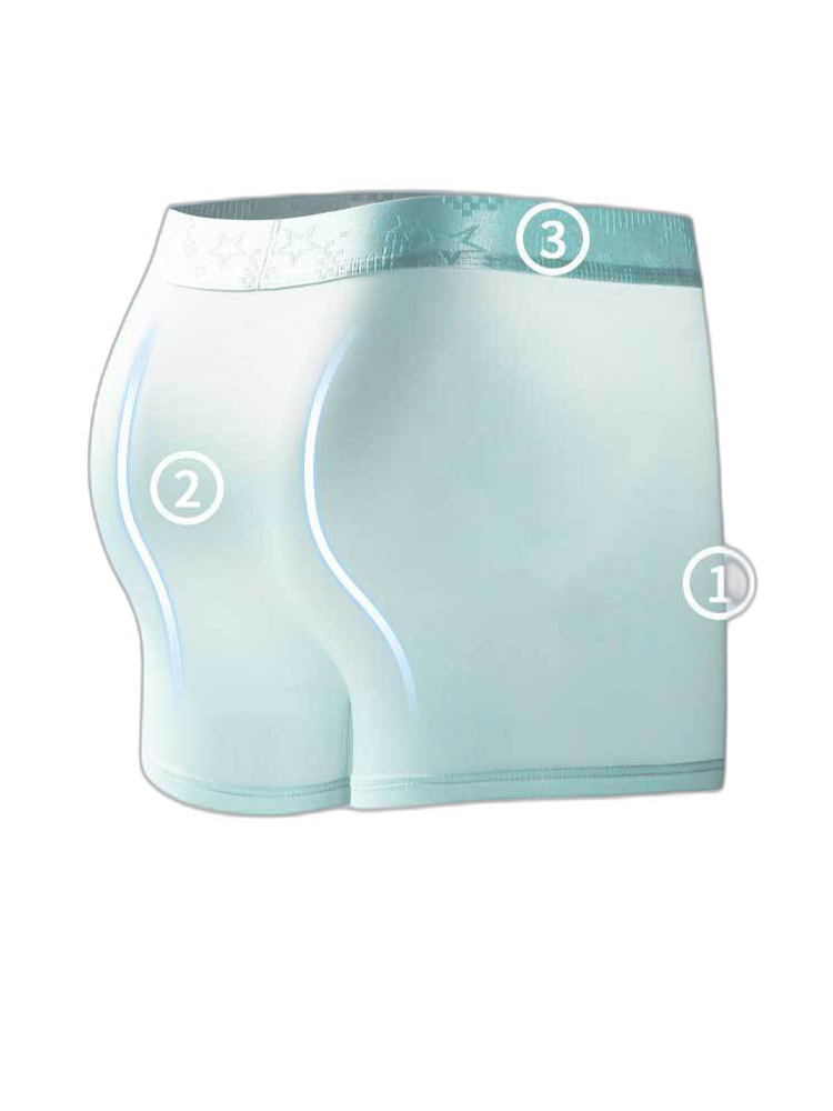 2 Men's Ultra-Thin Ice Silk Detachable Gusset Breathable Trunks