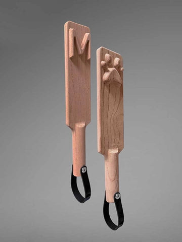 Unisex Paw & M Print Wooden Spanking Paddle