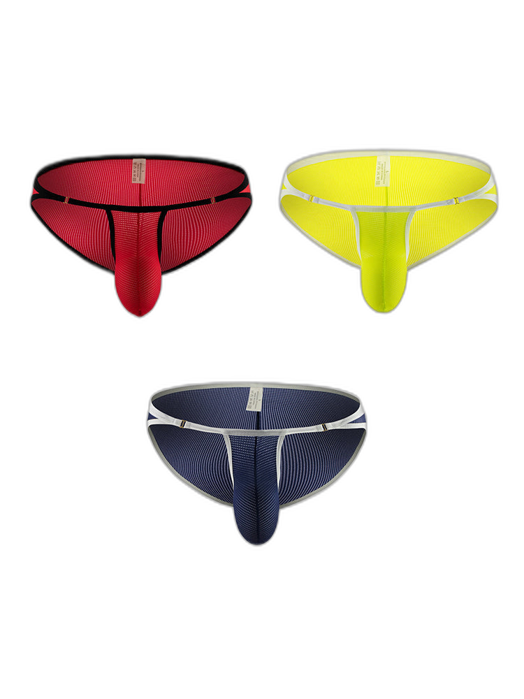 3 Pack Men's Stay-Cool  Day-Long Comfort Supportive U-Pouch Soft Bikini