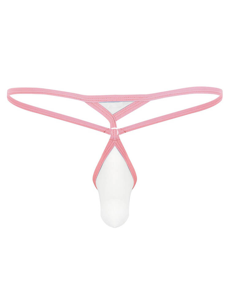 Men's Two-Tone Mesh Stretch Thin Straps Thong
