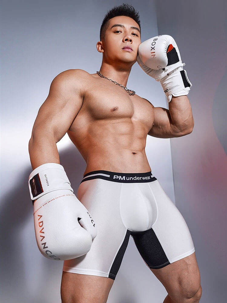 Men's Color-Blocked Breathable Extra-Long Trunks