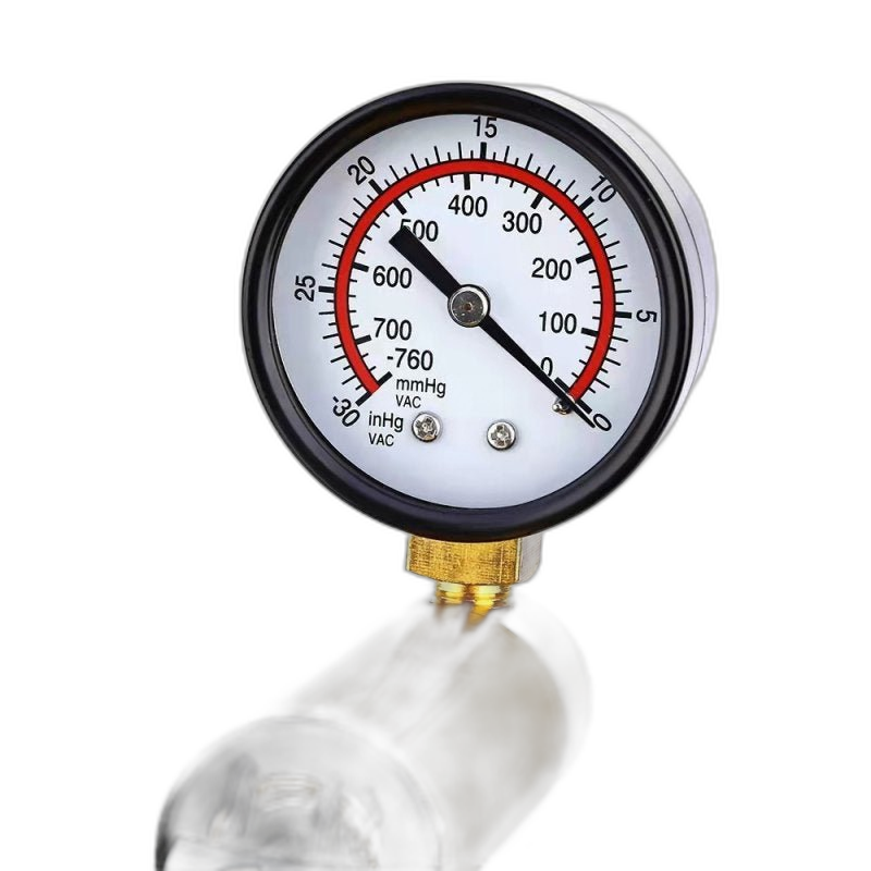 Endurance Pro Vacuum Pump Handle Black with PSI Gauge