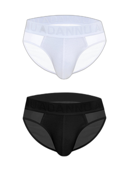 2-pack Men's Sexy Semi-transparent Ribbed Briefs
