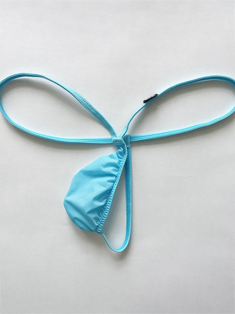 Men's Sexy Low-Rise Thin-Strapped Ice Silk Thong