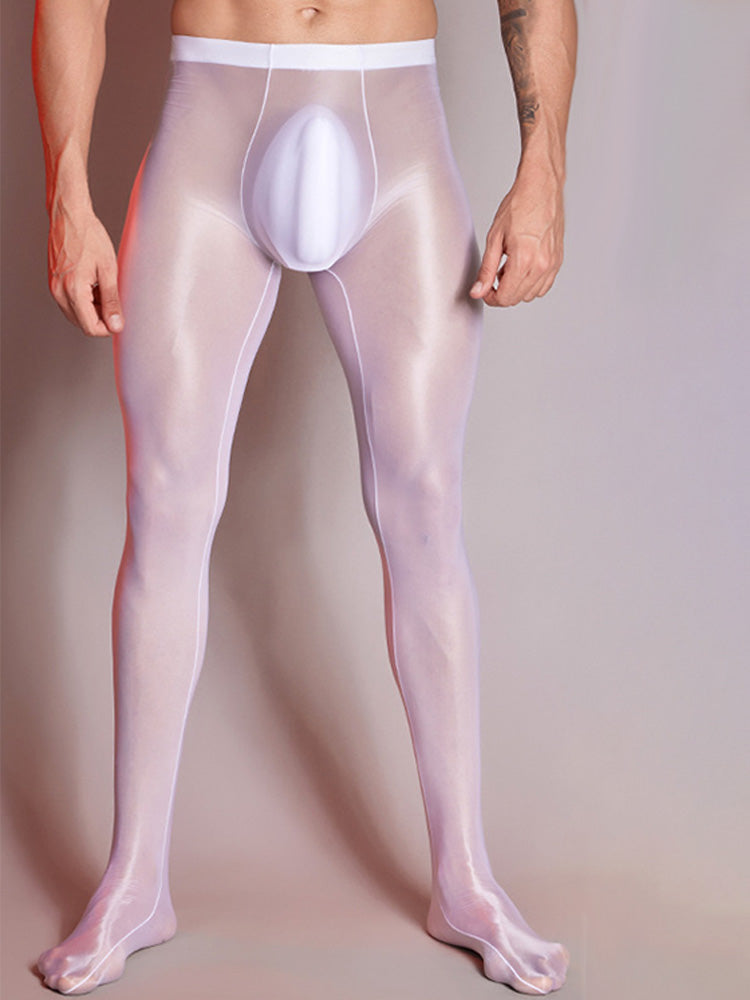 Men's Glossy Skin Tight Sheer Stockings 