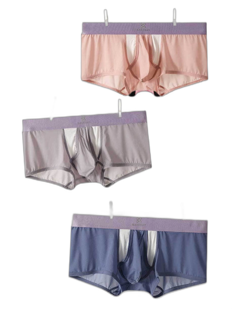3 Pack Men's Supportive Pouch Lightweight Antibacterial Cooling Trunks