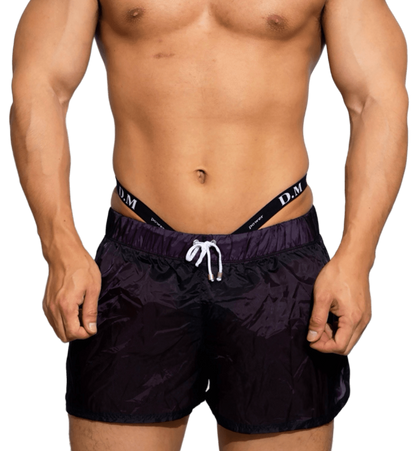 Dog & Master Low Waist Translucent Shorts Deep Purple