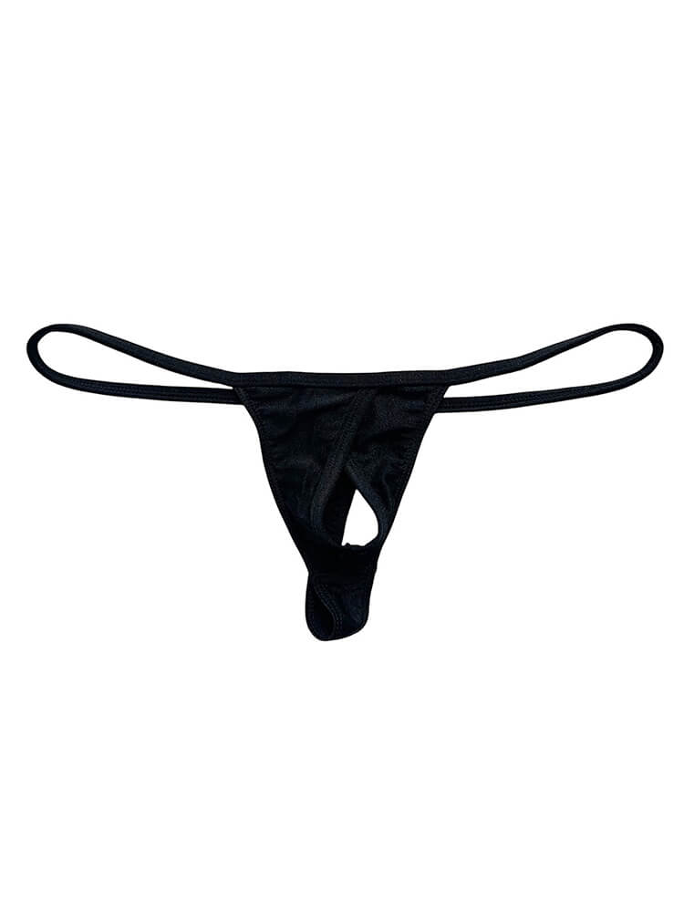 Men's Sexy Stretchy Nylon Low-Rise Thin Straps Thong
