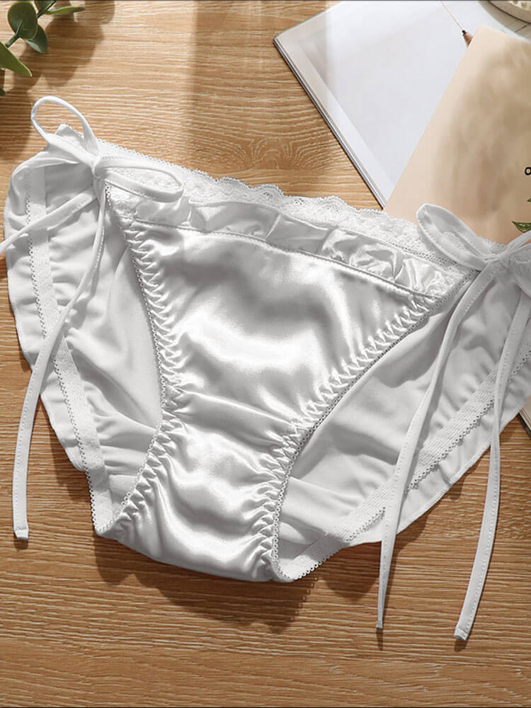 Men's Sexy Lace-Up Low Waist Lace Briefs