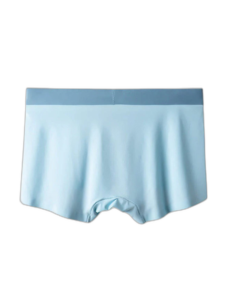3 Pack Men's Ultra-thin Ice Silk Seamless Solid Trunks