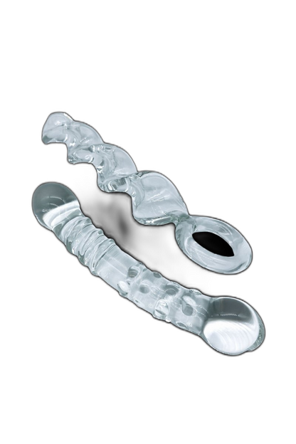 Glass Double Ended Textured Dildo