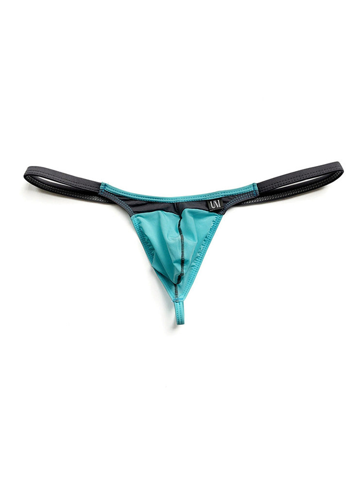 Men's Candy Color Semi Transparent Low Rise Thong