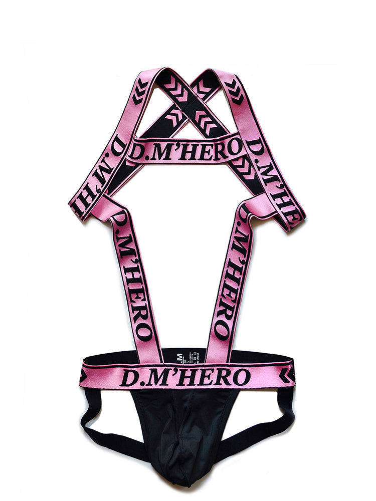 D.M Hero Double Thong Harness Jockstrap - Red