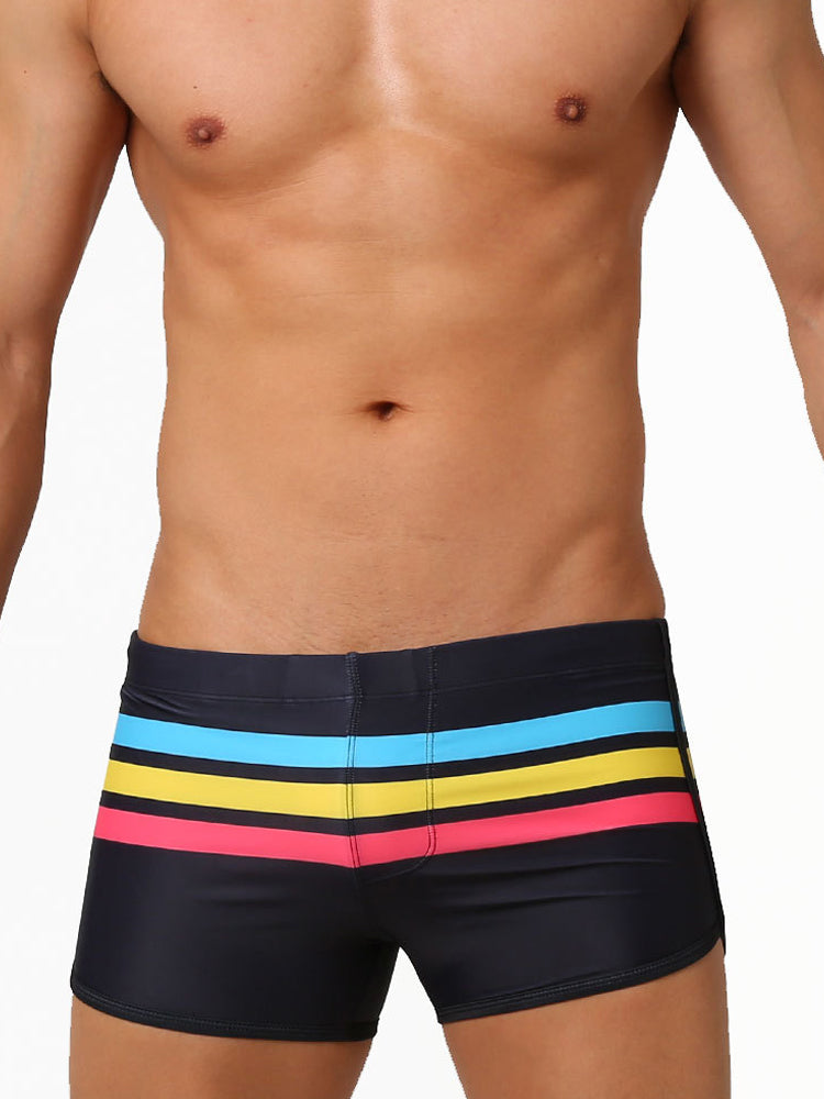 Sexy Striped Swim Trunks