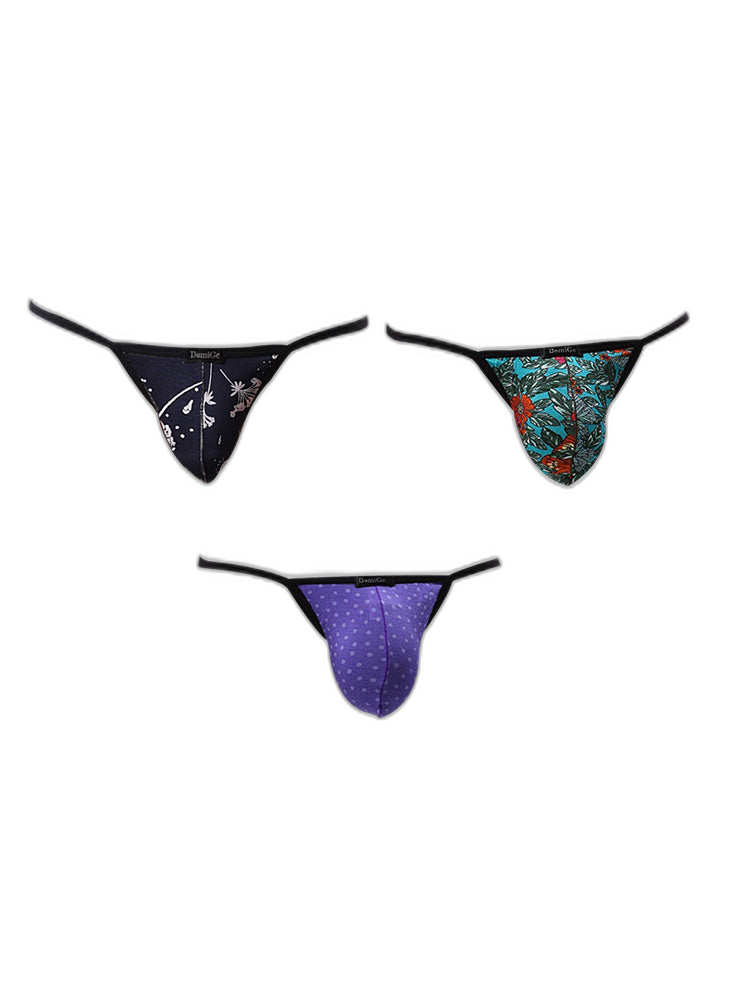 3 Pack Men's Low-Rise Sexy Lightweight & Airy Sporty Cut Anti-Chafing Strings