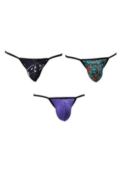 3 Pack Men's Low-Rise Sexy Lightweight & Airy Sporty Cut Anti-Chafing Strings