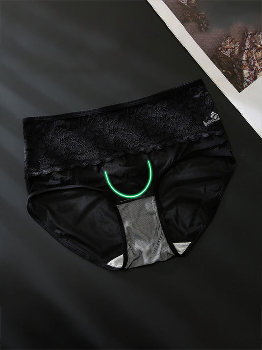 Men's Lace-Trimmed Mesh Panelled Thin Briefs