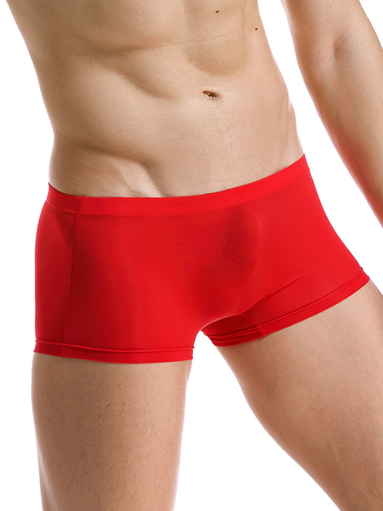 Men's Low-Rise Solid Color Traceless Trunks