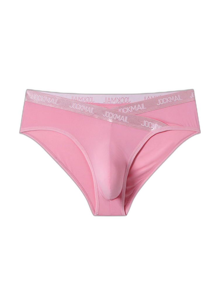 2 Pack Men's Sporty Letter Print Supportive Low-Rise Ice Silk Skin-Friendly Bikini