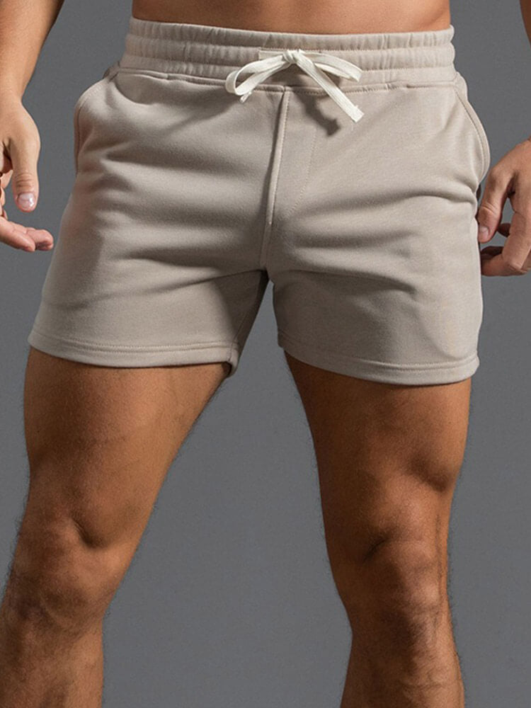 Men's Casual Solid Cotton Gym Shorts