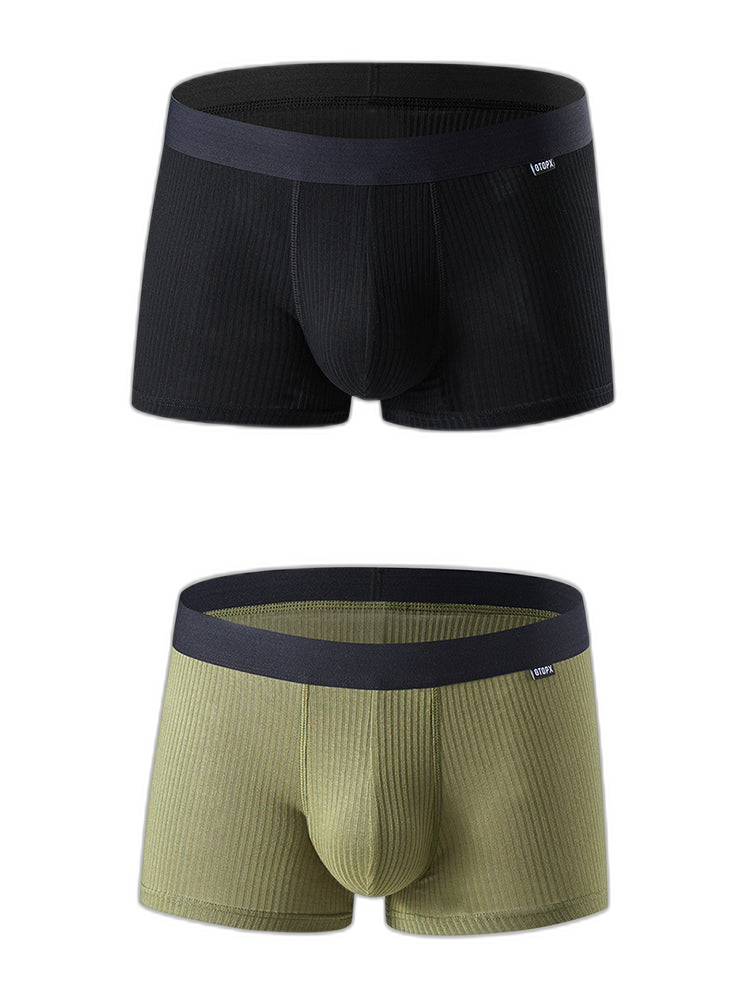 Men's Breathable Threaded Fabric U Convex Trunks