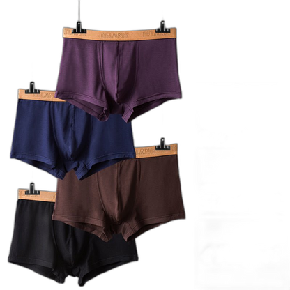 Modal Ultra-soft Solid Mid-waist Men's Boxer Briefs