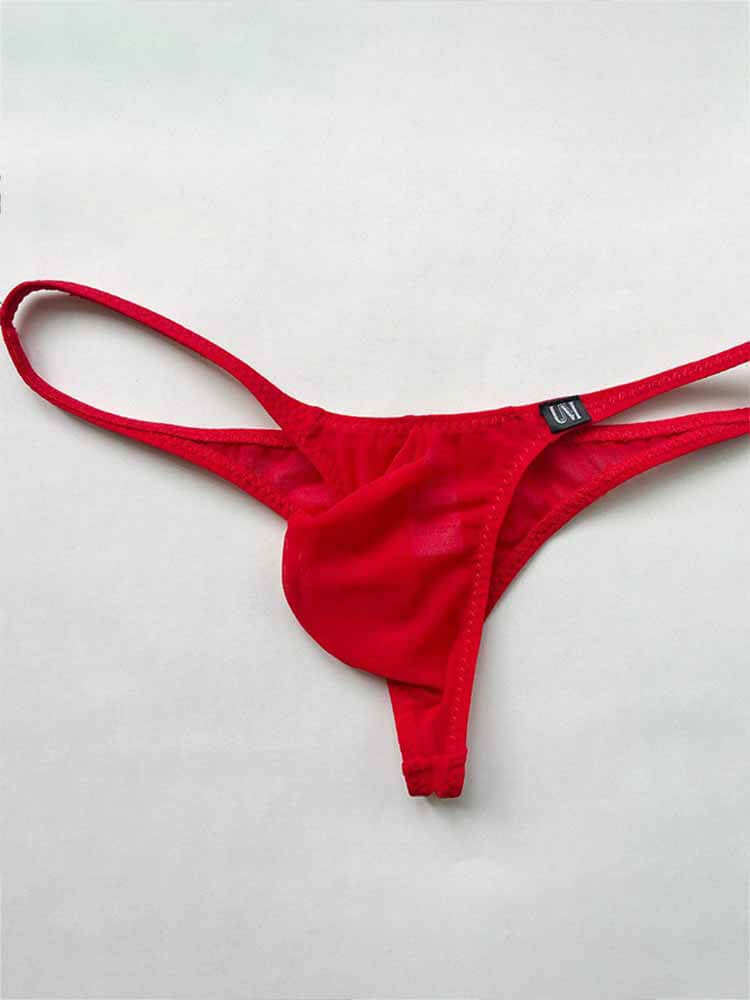 Men's Sexy Low-Rise Transparent Mesh Briefs