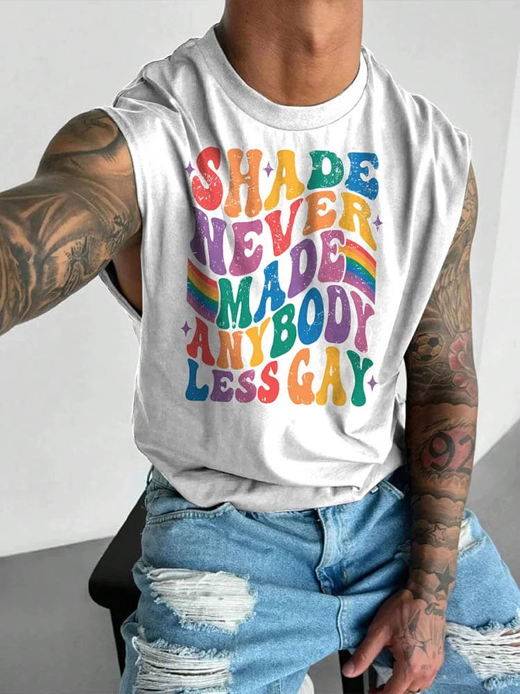 Men's Shade Never Made Anybody Less Gay Print Vest