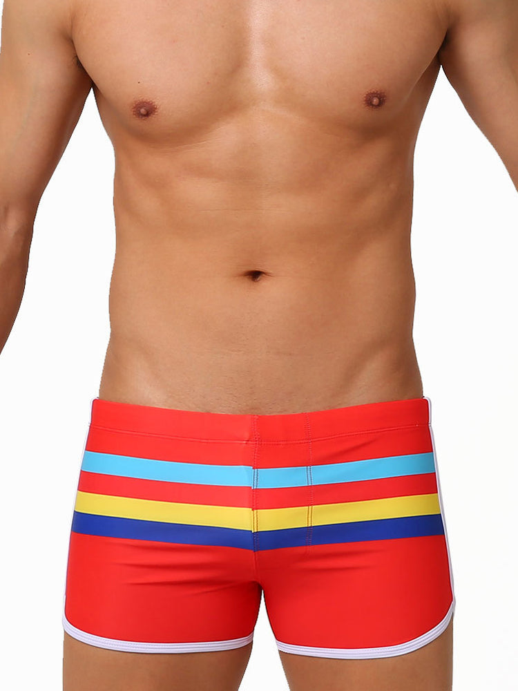 Sexy Striped Swim Trunks