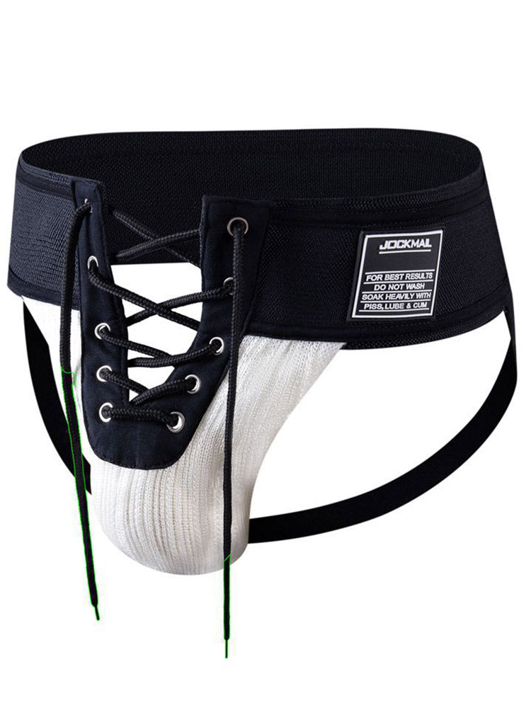 Men’s Lace-Up Camo Thong – Soft Stretch & Adjustable Fit