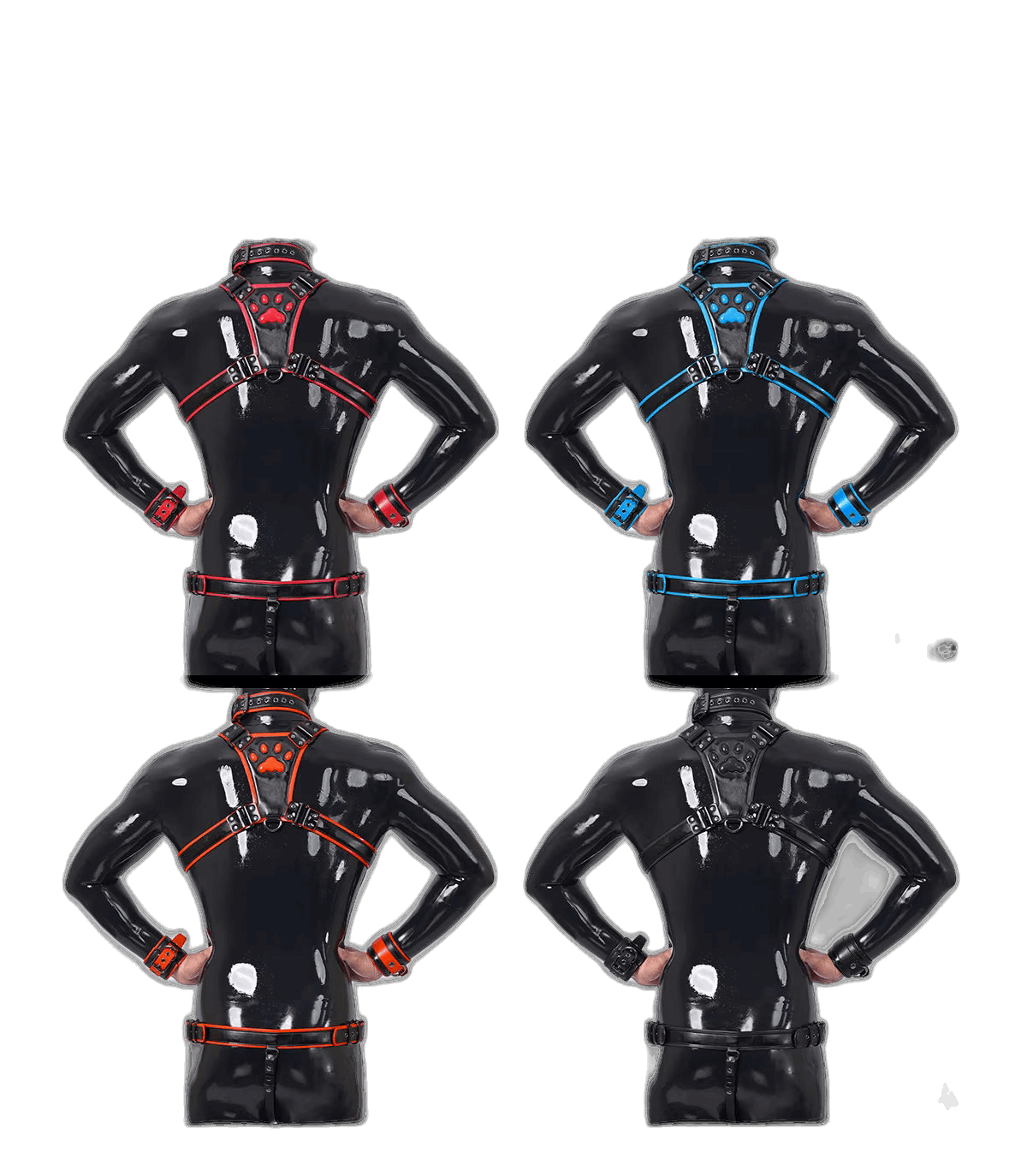 Furrjoi Harness, Cuff, Collar, Lead Underwear Bundle Black
