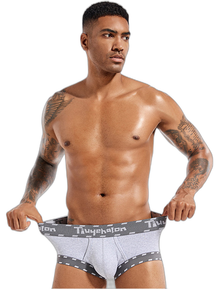 Men's Threaded Fabric Pouch Trunks With Fly