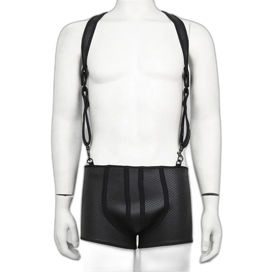Neoprene Backless Fetishwear Suspenders