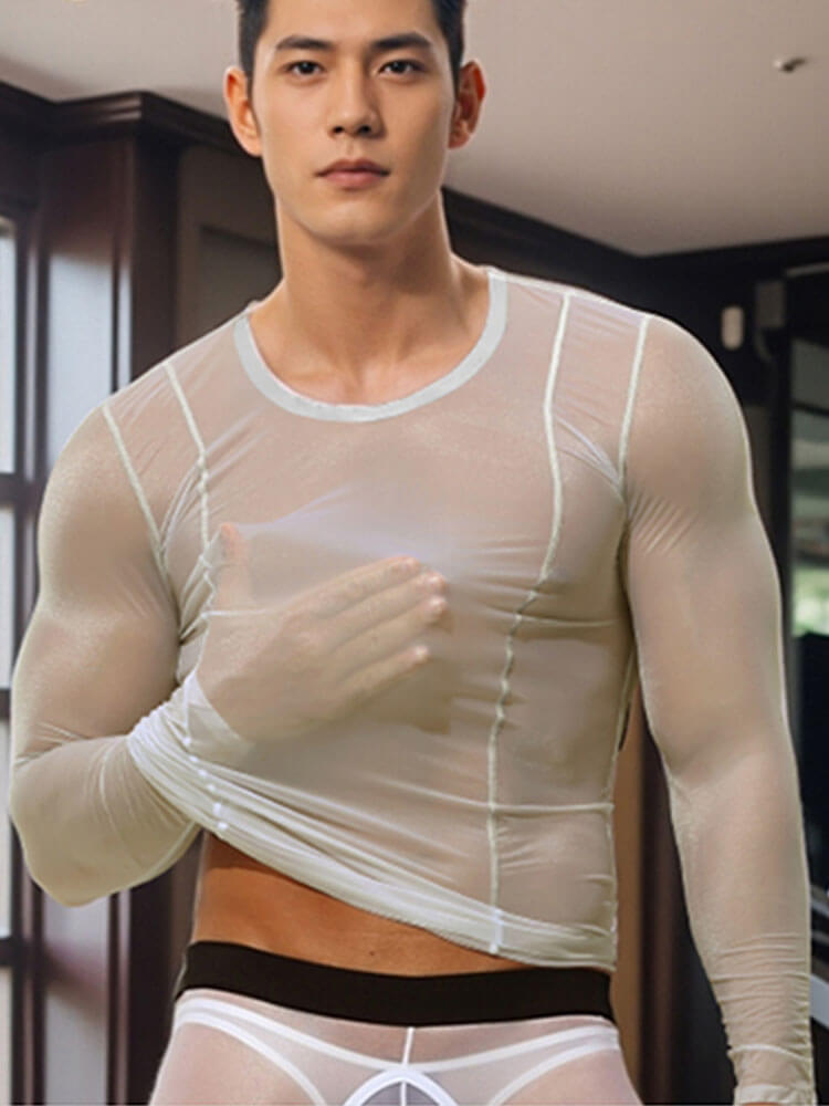 Men's Sexy High-Elastic Transparent Top