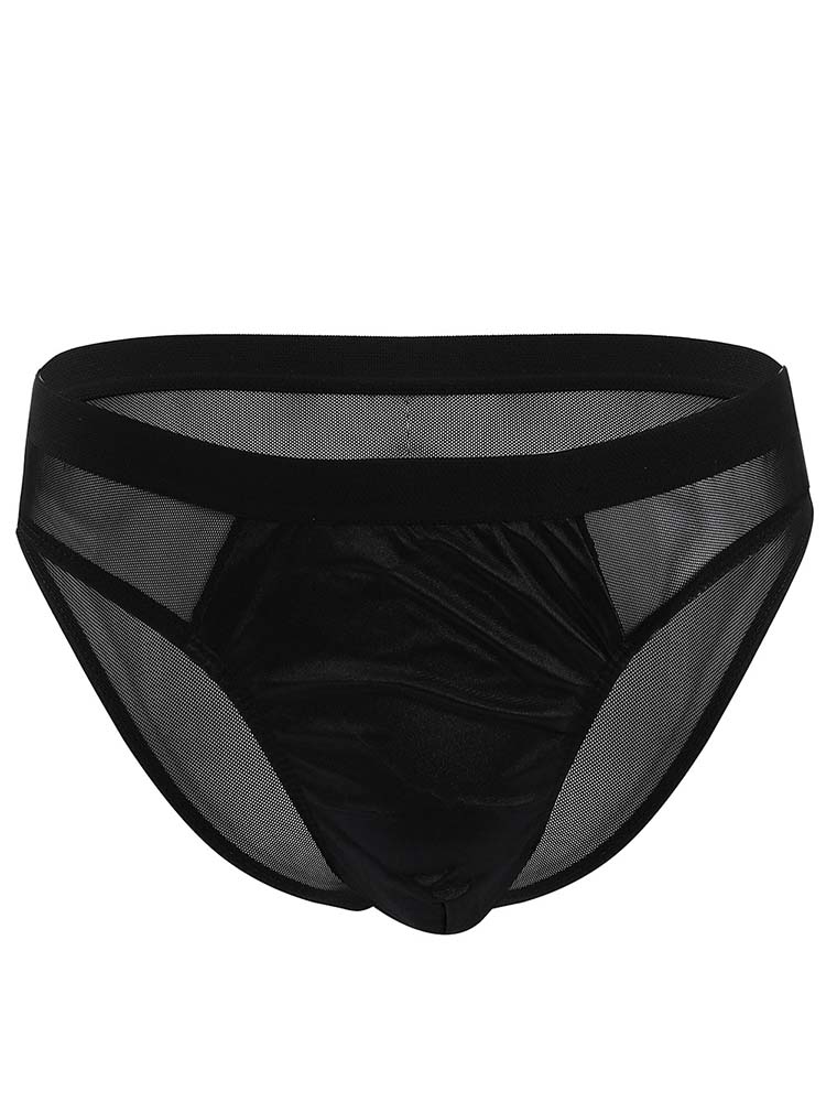 Men's Solid Color Sheer Gauze Briefs