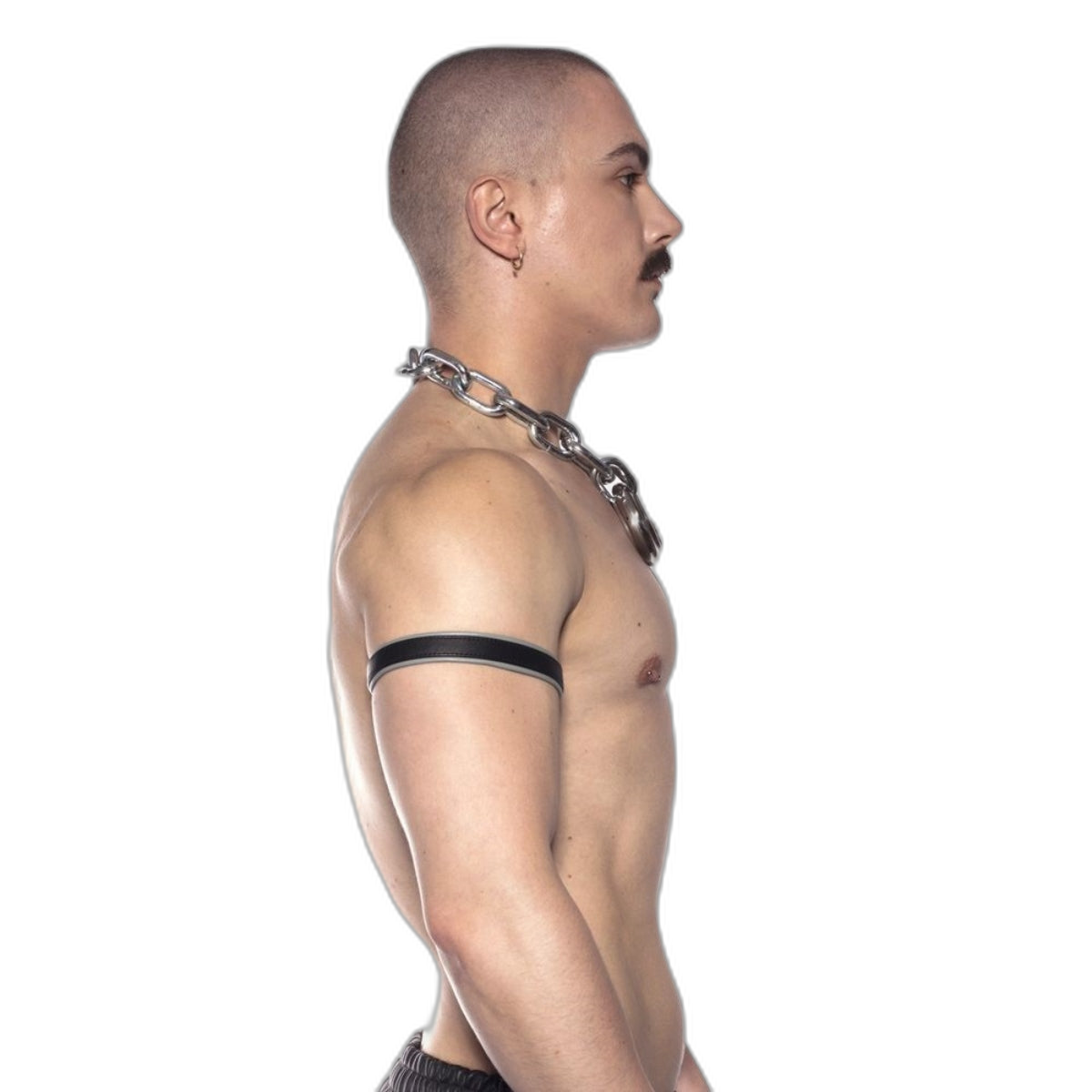 Prowler RED Leather Bicep Band Black Grey