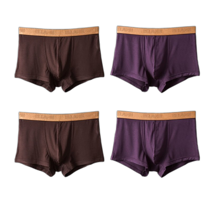 Modal Ultra-soft Solid Mid-waist Men's Boxer Briefs