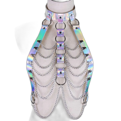 HoloGlam Punk Leather Harness Top