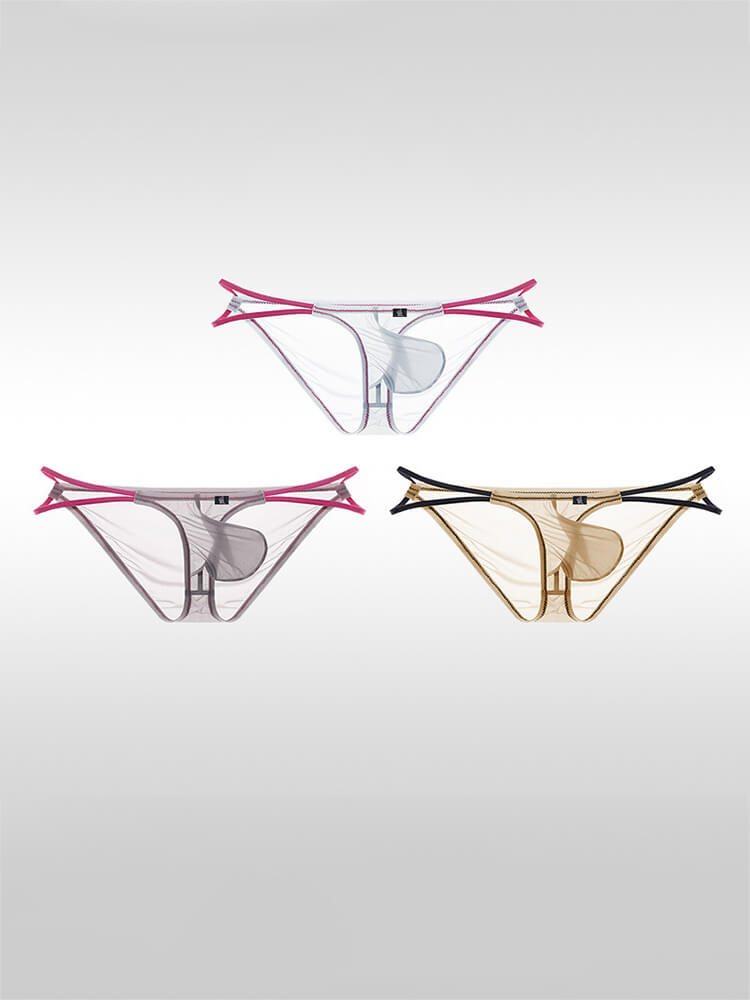 Men's Ultra-Thin See-Through Thin Belt Briefs