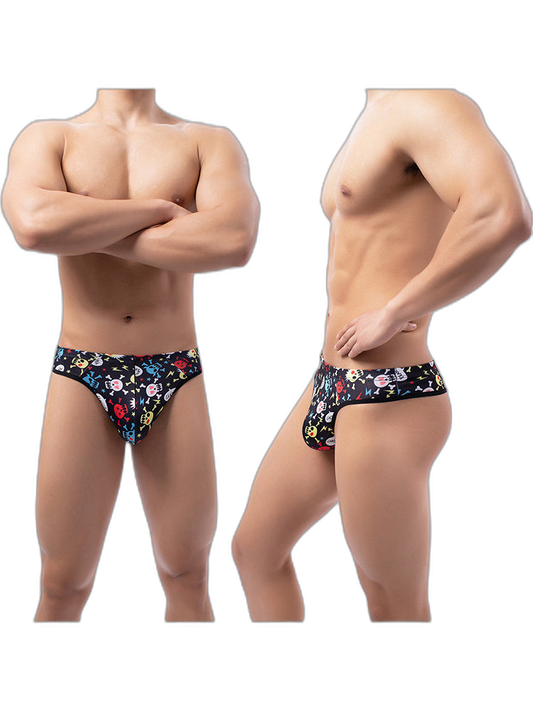 3 Pack Men's Skull Print Thong - Edgy & Sexy