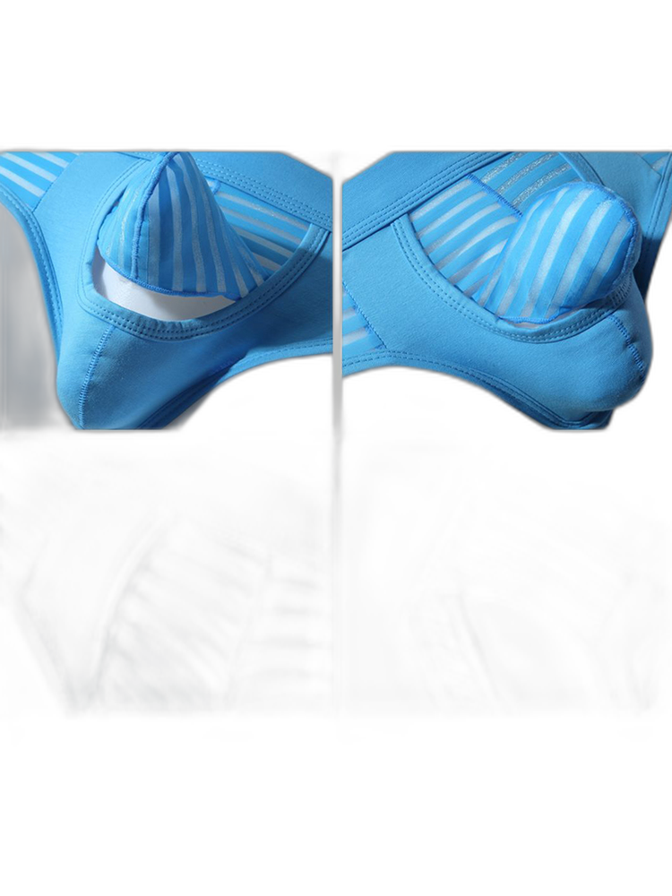 Men’s Sexy Striped Hollow Jockstrap With Separate Pouch
