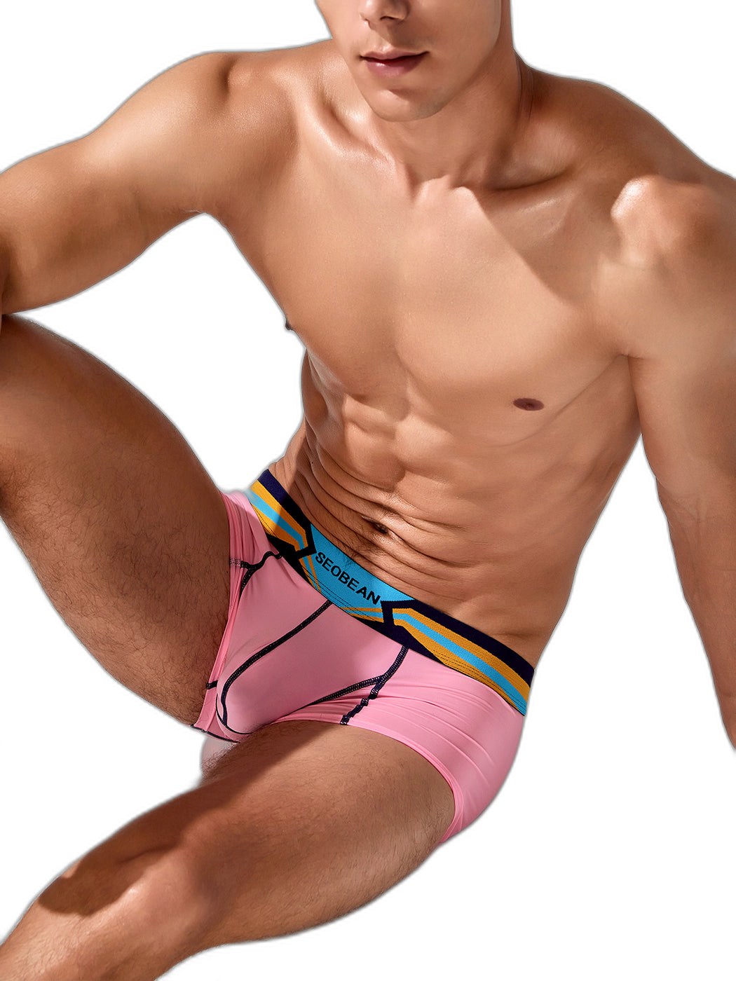 Men's Sport Splicing Lines Trunks