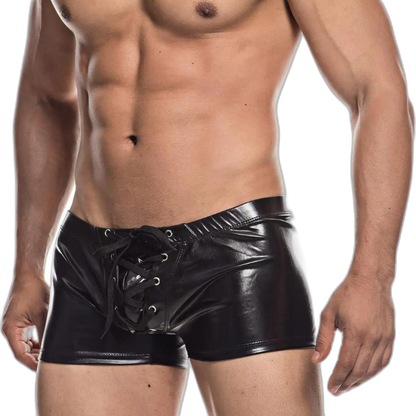 Super Booty Drawstring PU Leather Boxers