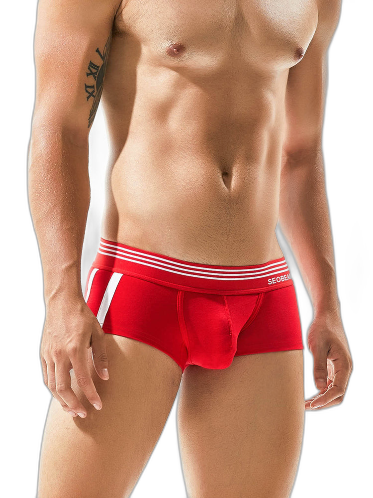Men's Slim-Fit Cotton Trunks - Low Rise & Lifting Support