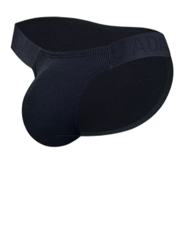 2 Pack Men's Low-Rise High-Cut Ribbed Cotton Bikini