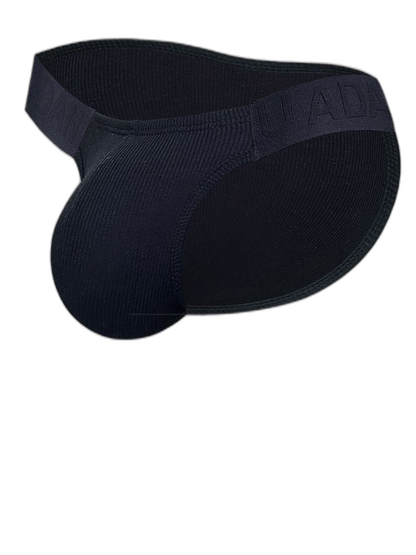 2 Pack Men's Low-Rise High-Cut Ribbed Cotton Bikini